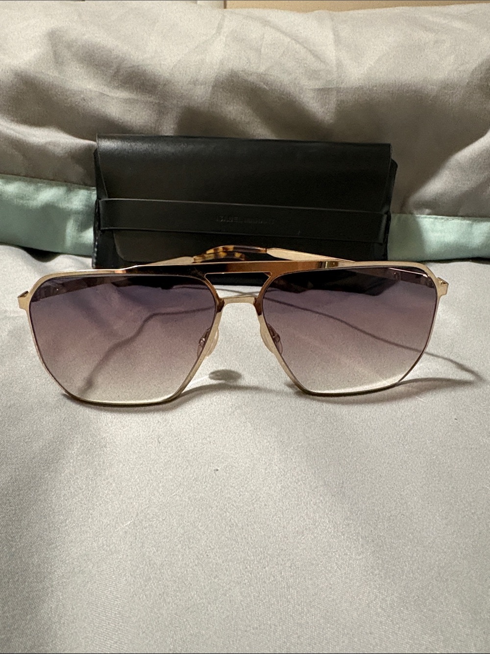 Isabel Marant Gold Frame Sunglasses with Gradient Purple Lenses